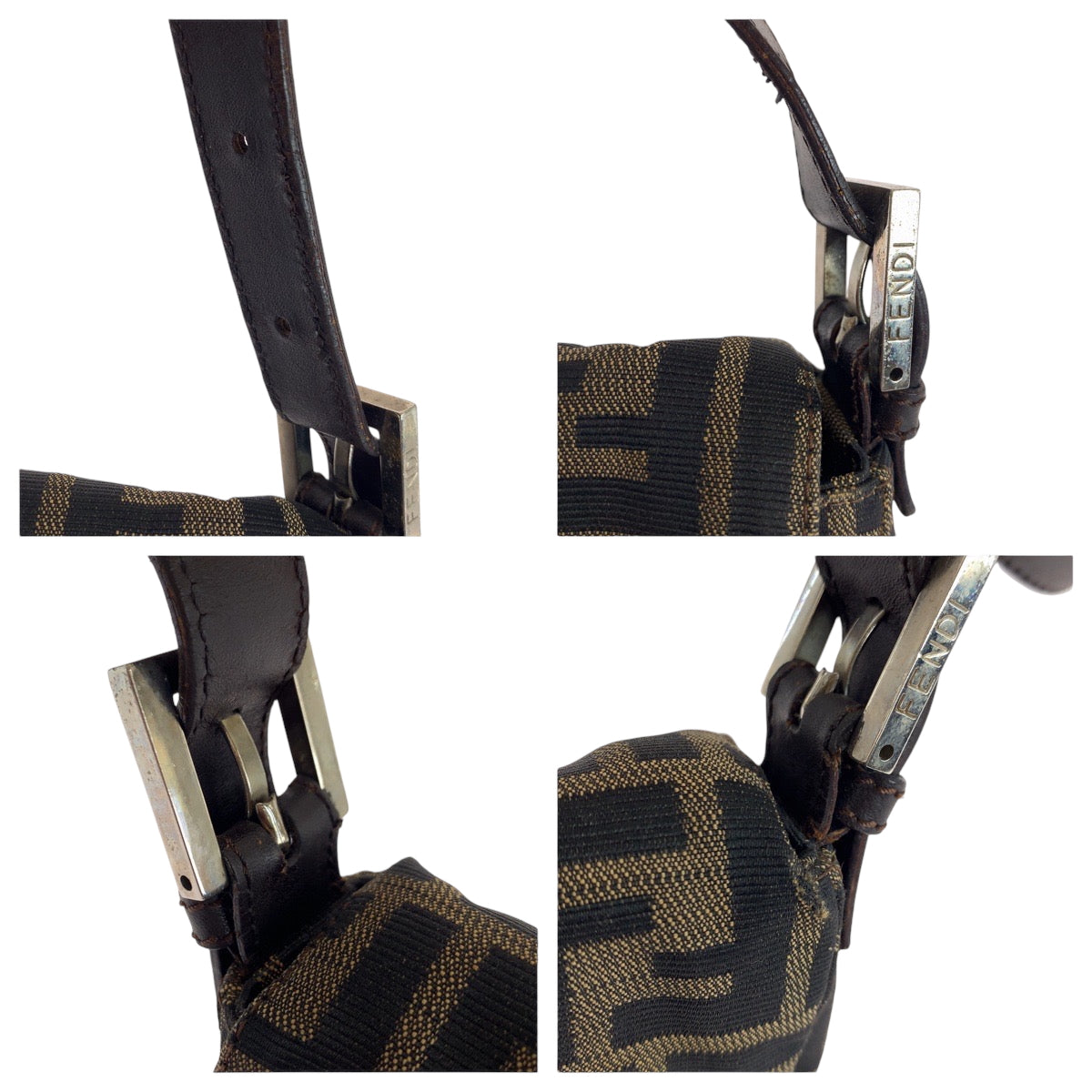 17641
FENDI フェンディ ヴィンテージ ズッカ マンマバケット ブラウン シルバー金具 キャンバス ワンショルダーバッグ ハンドバッグ  レディース