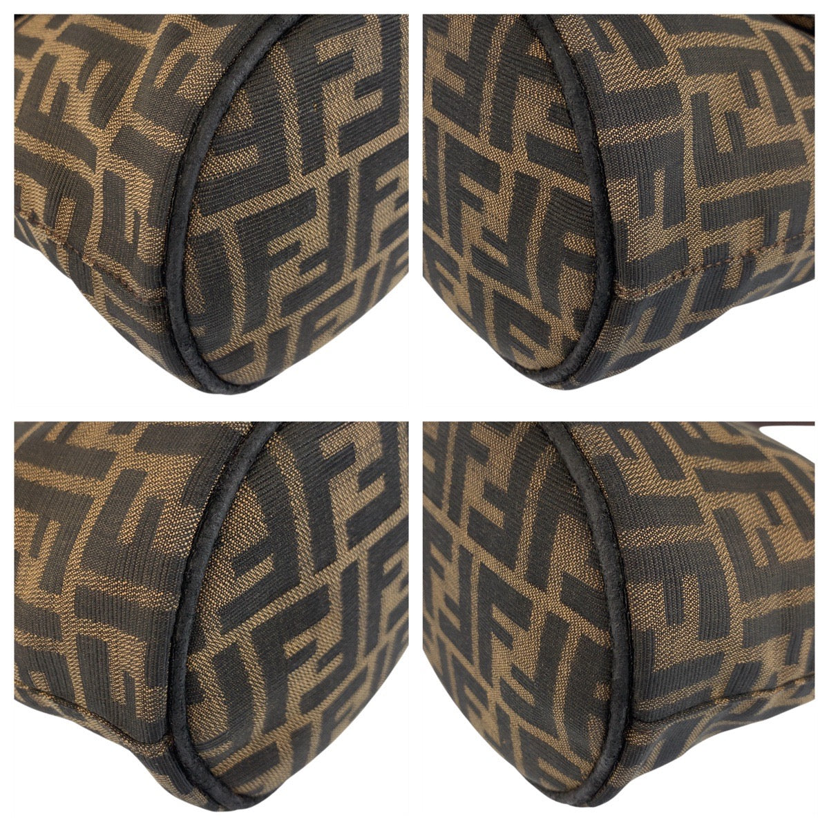 17642
FENDI フェンディ ヴィンテージ ズッカ マンマバケット ブラウン シルバー金具 キャンバス / レザー ショルダーバッグ  レディース ABP75