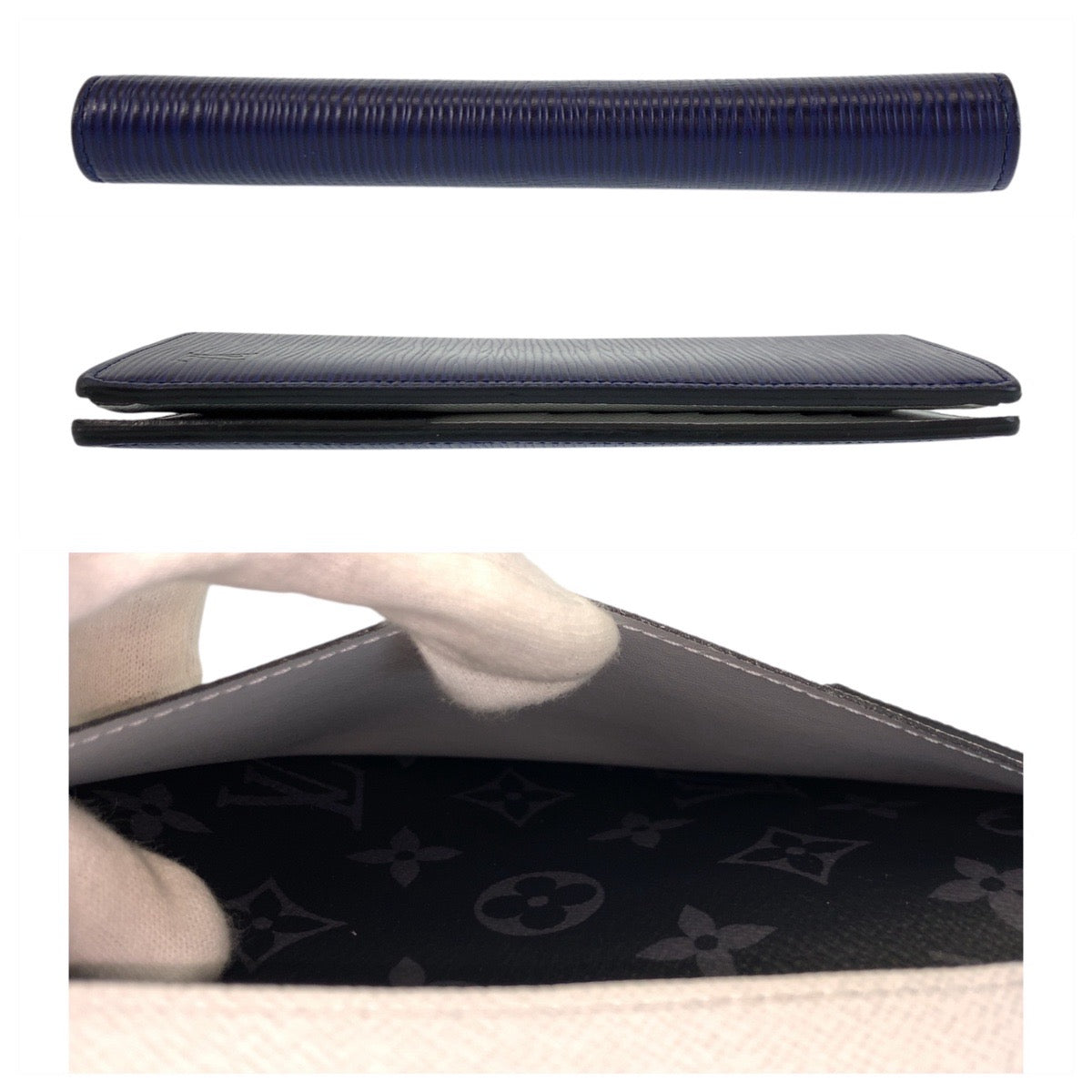 17644
LOUIS VUITTON ルイヴィトン エピ モノグラム エクリプス ポルトフォイユ ブラザ ネイビー ホワイト レザー M81371 長財布 ロングウォレット  メンズ ABP52