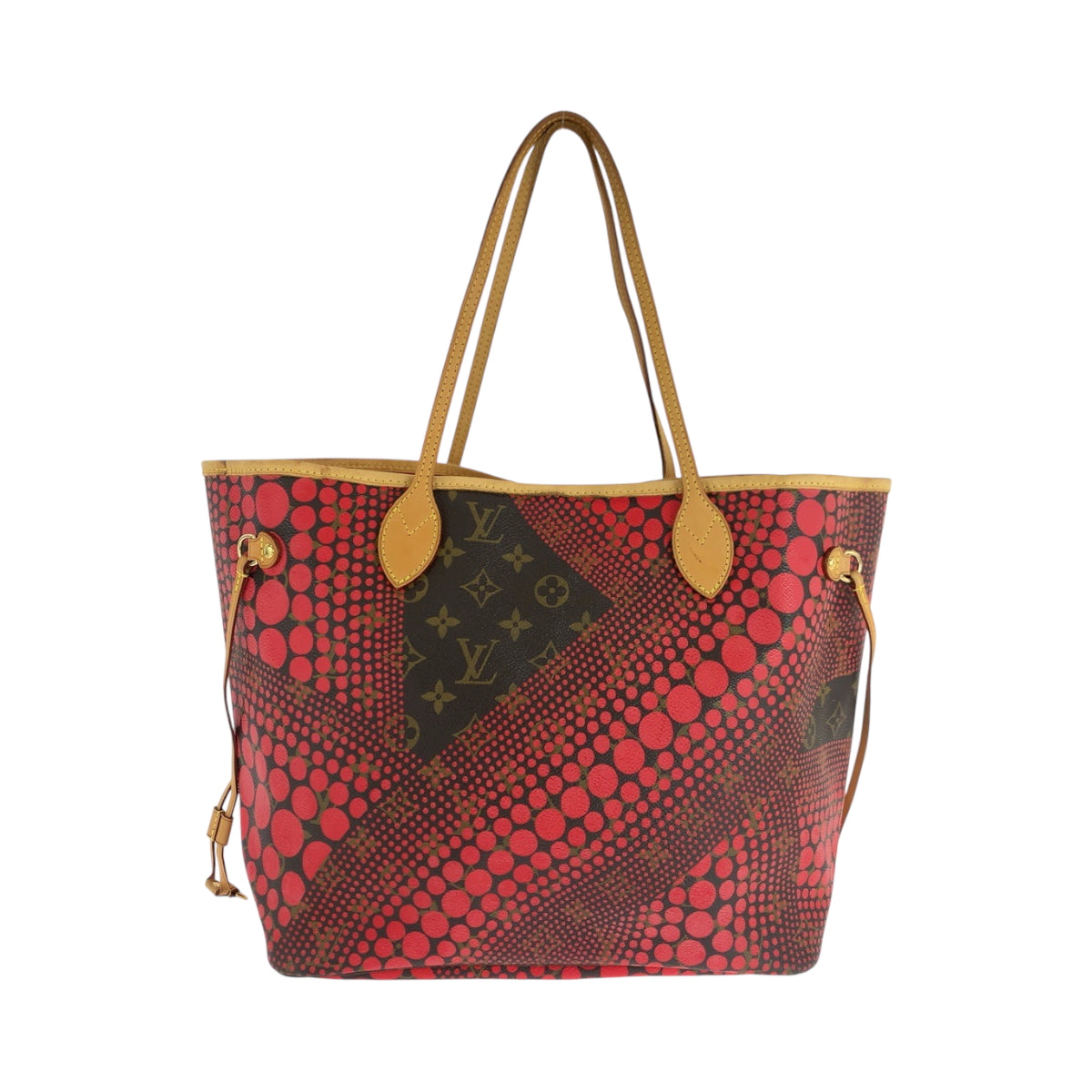 17647
LOUIS VUITTON ルイヴィトン モノグラム ウェーブ 草間彌生コラボ ネヴァーフルMM レッド ブラウン ゴールド金具 PVC M40686 トートバッグ ショルダーバッグ  レディース ABP250