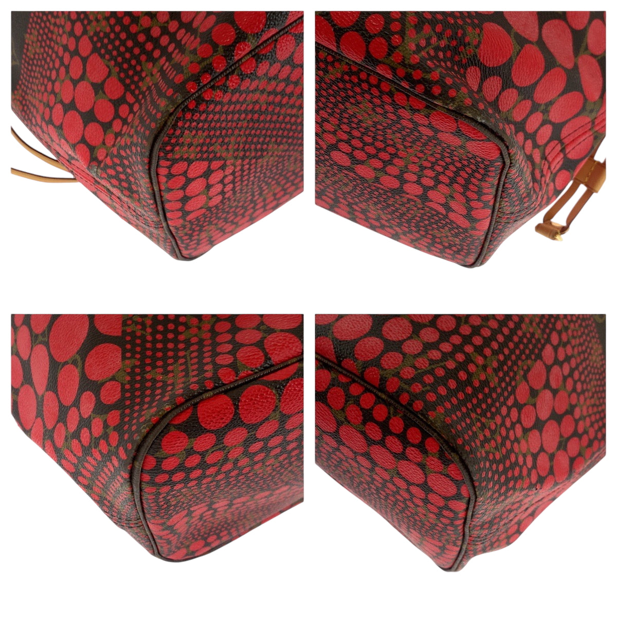 17647
LOUIS VUITTON ルイヴィトン モノグラム ウェーブ 草間彌生コラボ ネヴァーフルMM レッド ブラウン ゴールド金具 PVC M40686 トートバッグ ショルダーバッグ  レディース ABP250