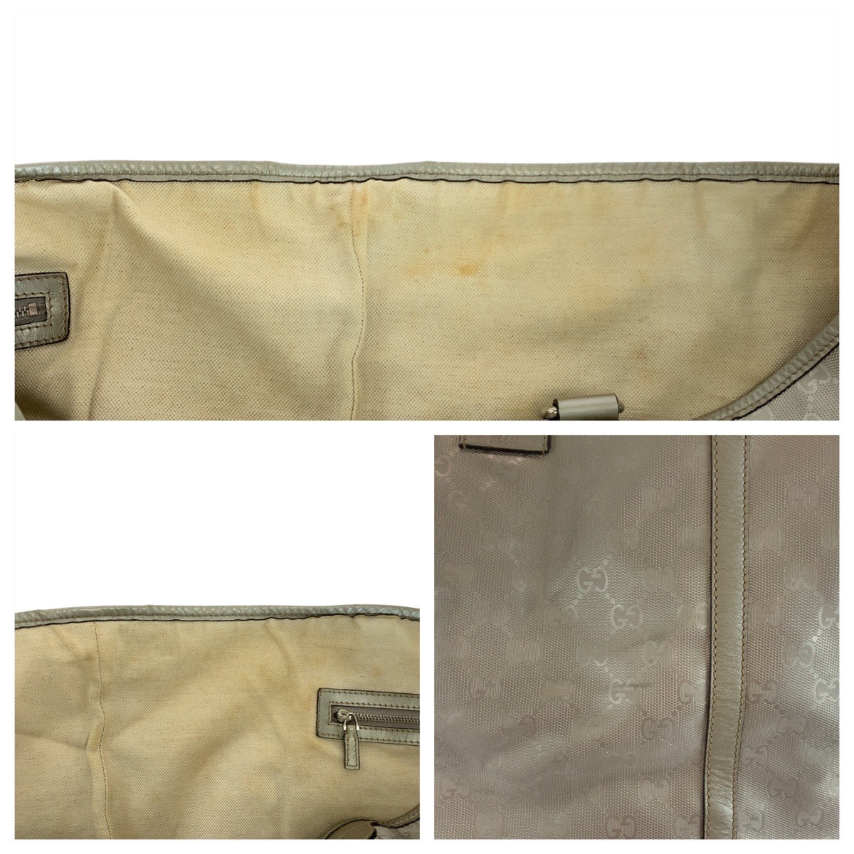 17649
GUCCI グッチ GGインプリメ シルバー PVC 197954 トートバッグ ショルダーバッグ レディース AB40