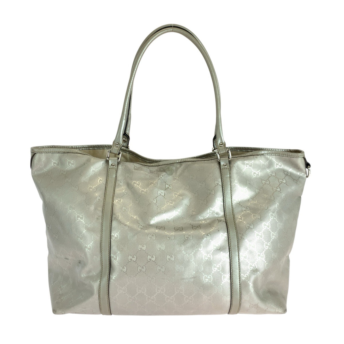 17649
GUCCI グッチ GGインプリメ シルバー PVC 197954 トートバッグ ショルダーバッグ レディース AB40