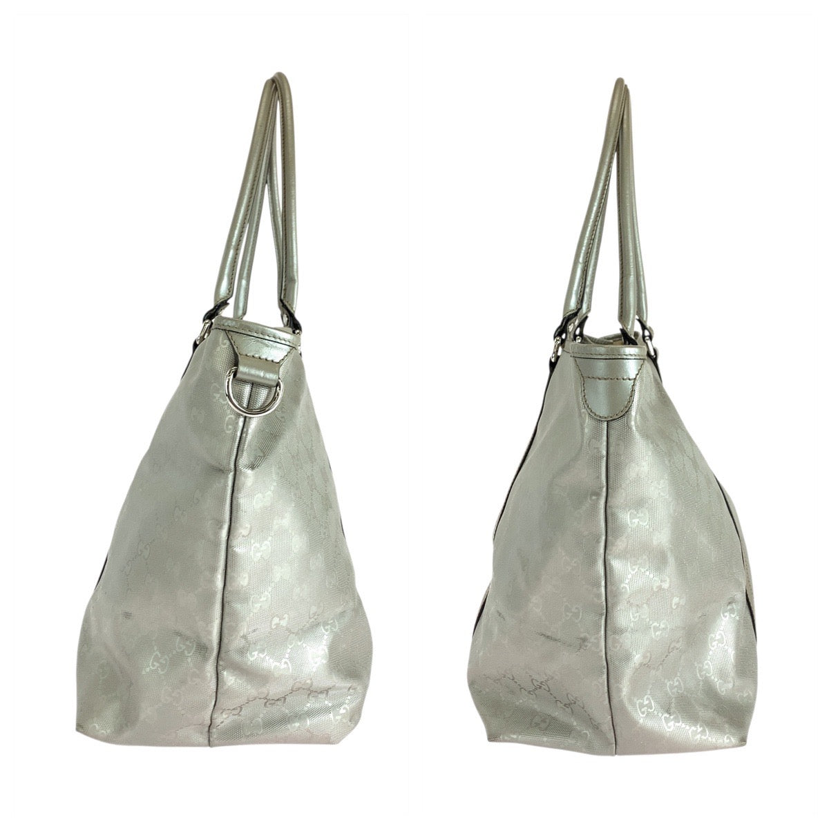 17649
GUCCI グッチ GGインプリメ シルバー PVC 197954 トートバッグ ショルダーバッグ  レディース AB40