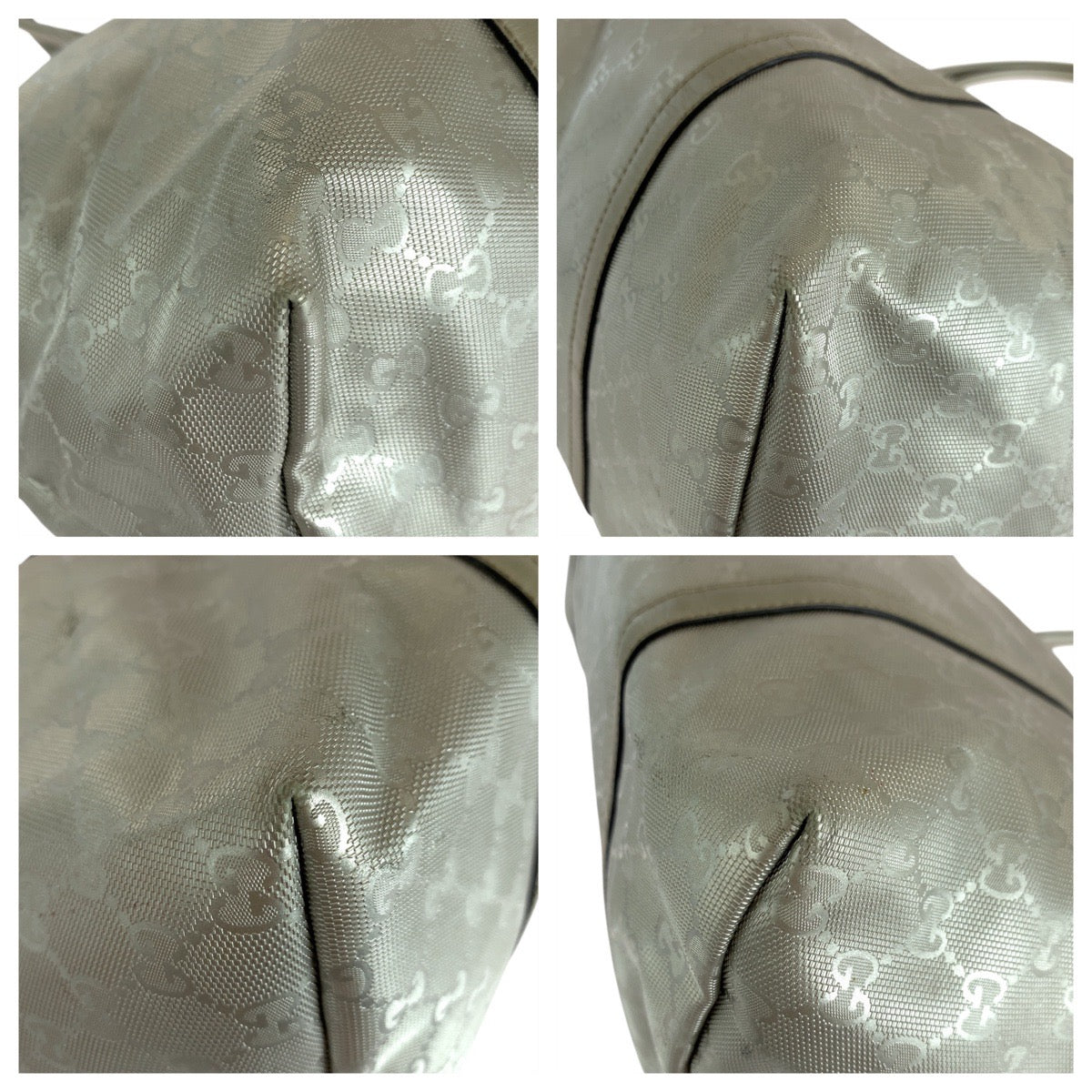 17649
GUCCI グッチ GGインプリメ シルバー PVC 197954 トートバッグ ショルダーバッグ  レディース AB40