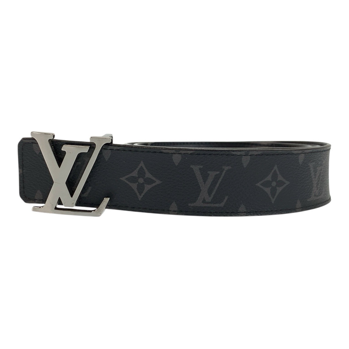 17653
LOUIS VUITTON ルイヴィトン モノグラム エクリプス サンチュールLVイニシャル 105cm/42インチ ブラック 黒 シルバー金具 PVC / レザー M9043 ベルト  メンズ AB40