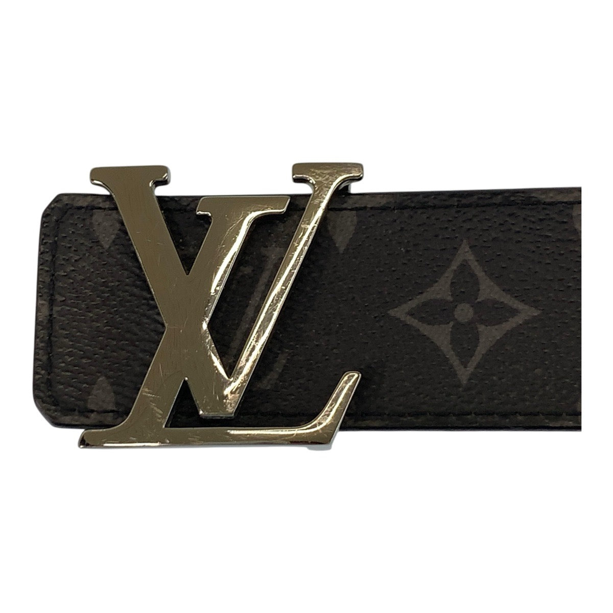 17653
LOUIS VUITTON ルイヴィトン モノグラム エクリプス サンチュールLVイニシャル 105cm/42インチ ブラック 黒 シルバー金具 PVC / レザー M9043 ベルト  メンズ AB40