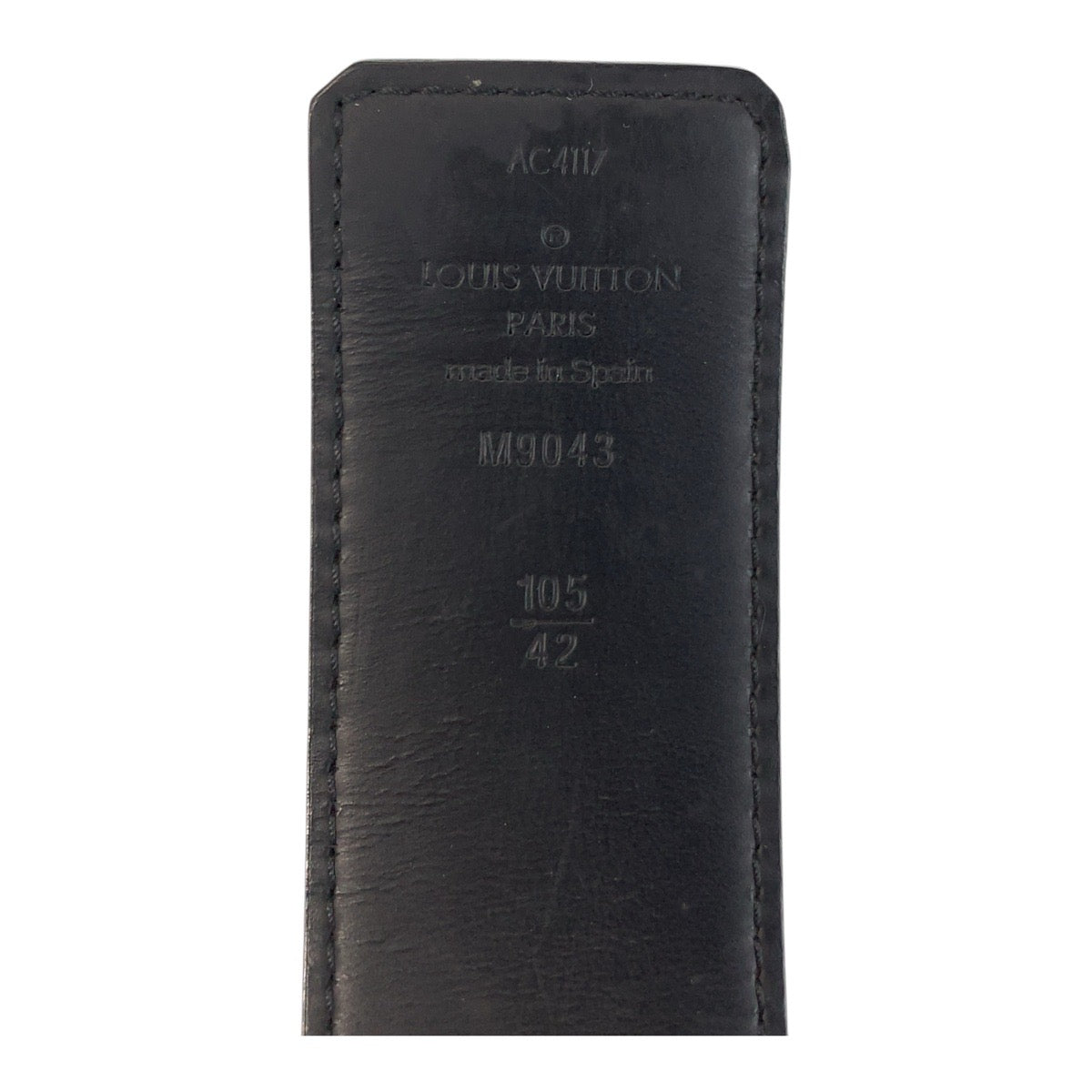 17653
LOUIS VUITTON ルイヴィトン モノグラム エクリプス サンチュールLVイニシャル 105cm/42インチ ブラック 黒 シルバー金具 PVC / レザー M9043 ベルト  メンズ AB40