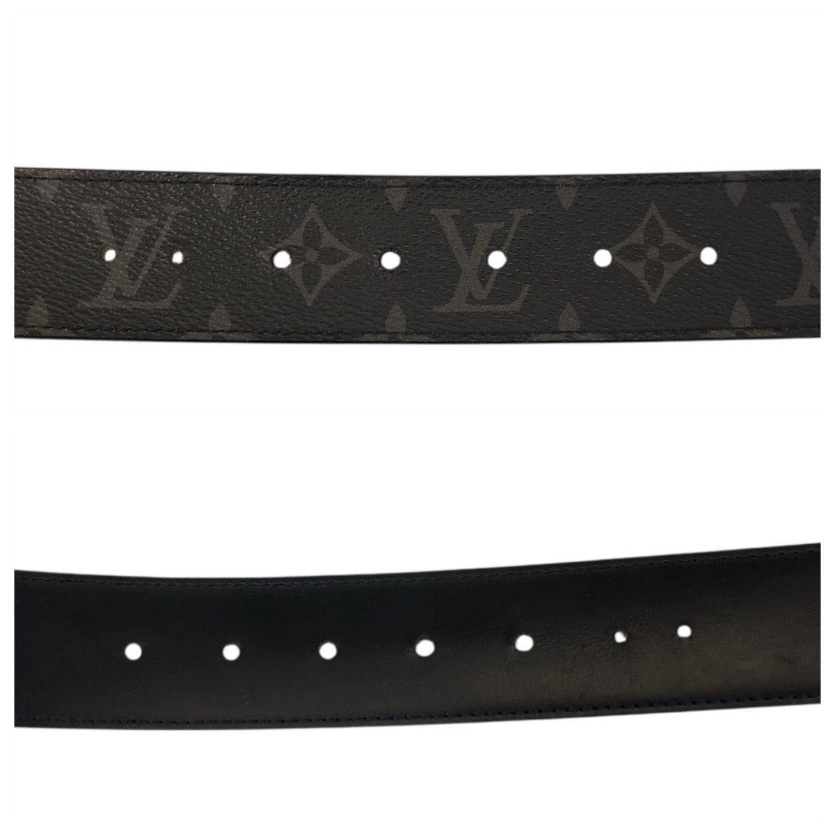 17653
LOUIS VUITTON ルイヴィトン モノグラム エクリプス サンチュールLVイニシャル 105cm/42インチ ブラック 黒 シルバー金具 PVC / レザー M9043 ベルト  メンズ AB40