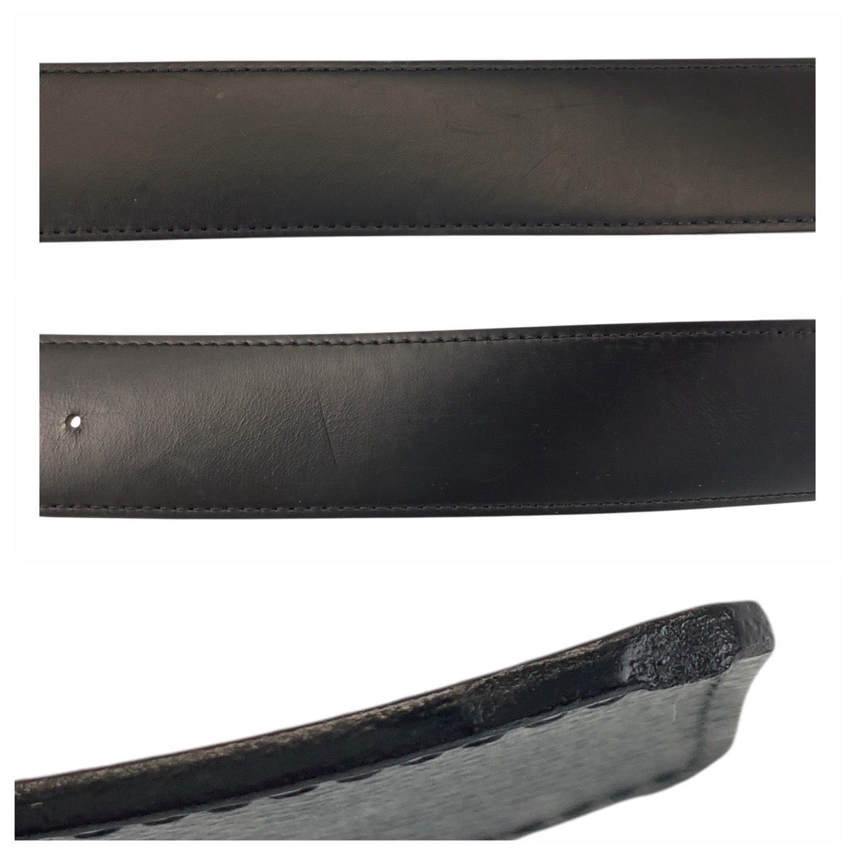 17653
LOUIS VUITTON ルイヴィトン モノグラム エクリプス サンチュールLVイニシャル 105cm/42インチ ブラック 黒 シルバー金具 PVC / レザー M9043 ベルト  メンズ AB40