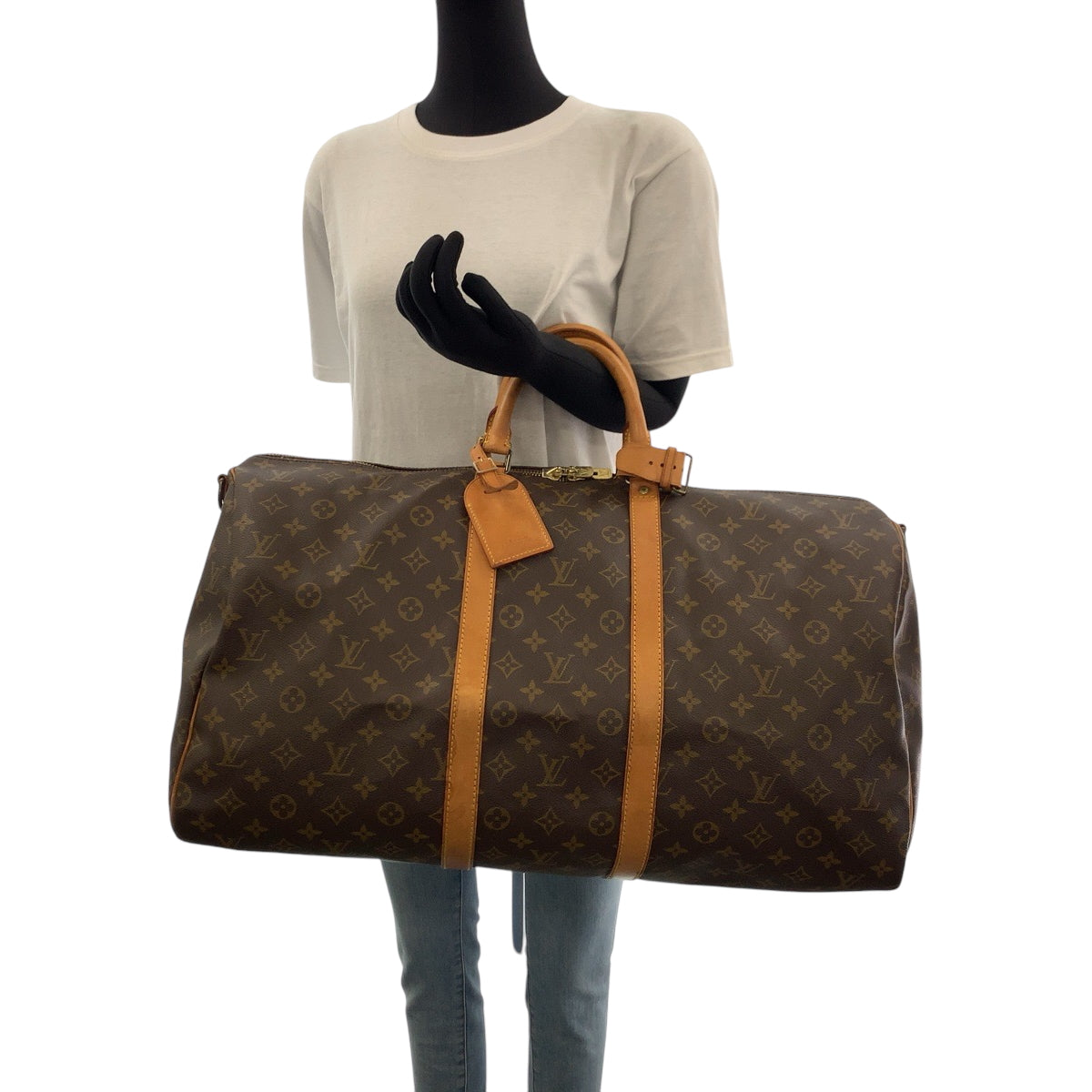 17657
LOUIS VUITTON ルイヴィトン モノグラム キーポル55 バンドリエール ブラウン ゴールド金具 PVC M41414 ボストンバッグ ショルダーバッグ 2way  レディース AB80