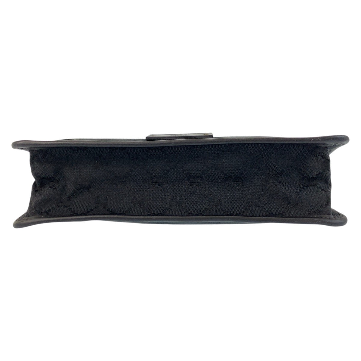 17659
GUCCI グッチ ブラック 黒 ゴールド金具 GGキャンバス / レザー 91762 ショルダーバッグ ポシェット  レディース ABP40