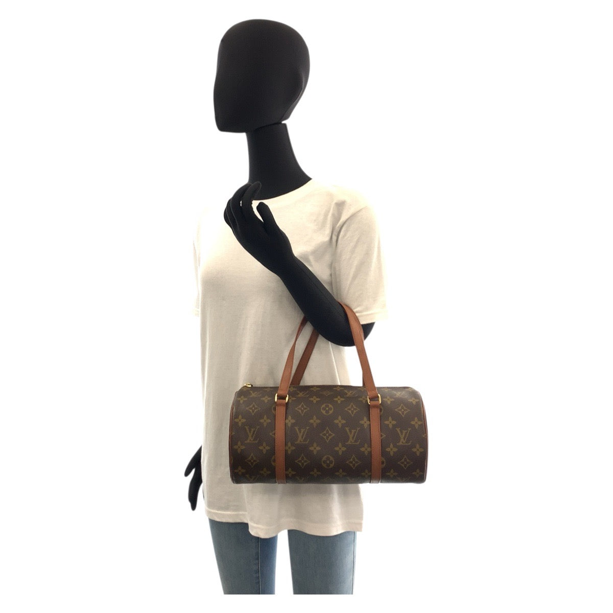 17660
LOUIS VUITTON ルイヴィトン モノグラム パピヨン30 ブラウン ゴールド金具 PVC / レザー M51365 ハンドバッグ  レディース ABP45