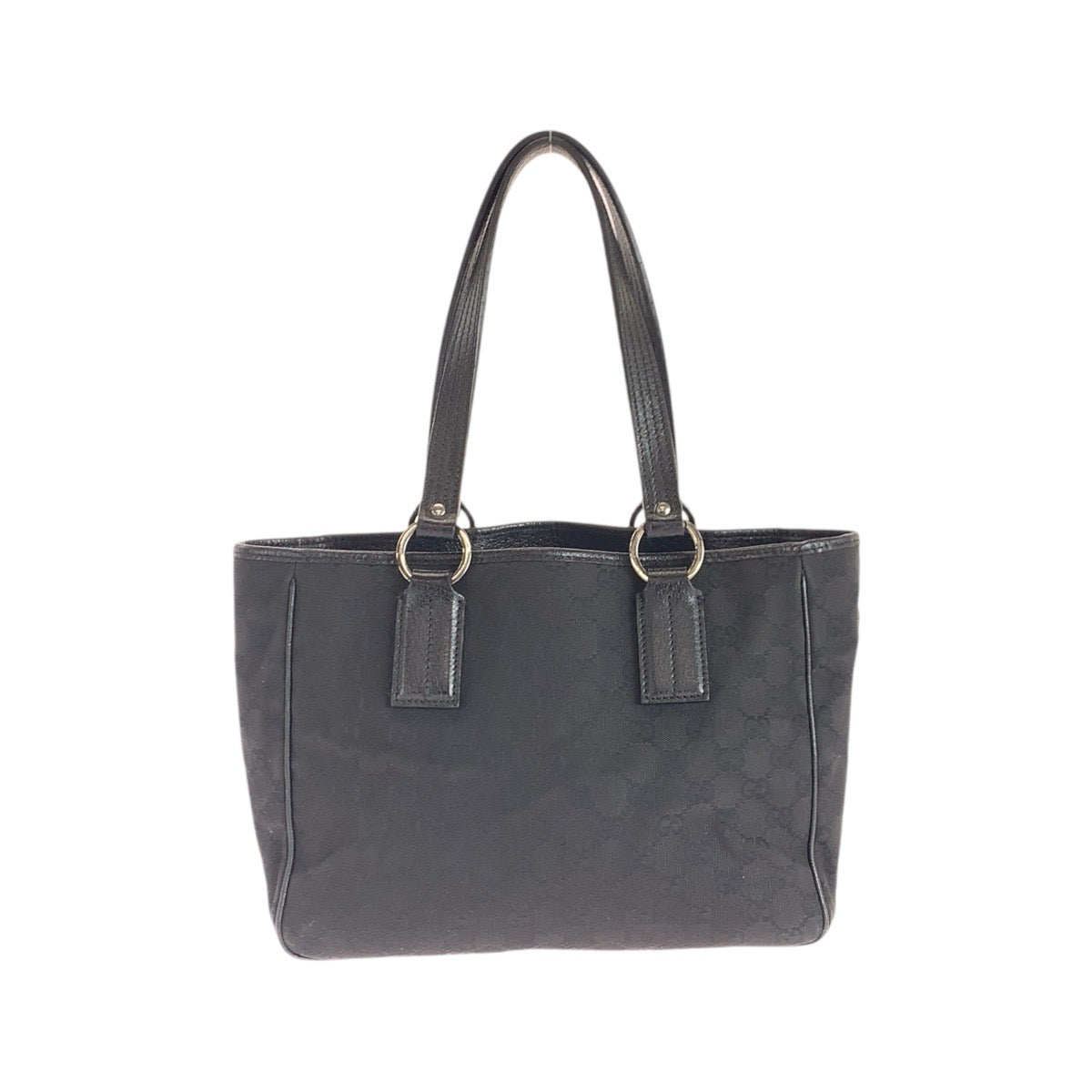 17662
GUCCI グッチ ブラック 黒 シルバー金具 GGキャンバス / レザー 113019 トートバッグ ショルダーバッグ  レディース AB34