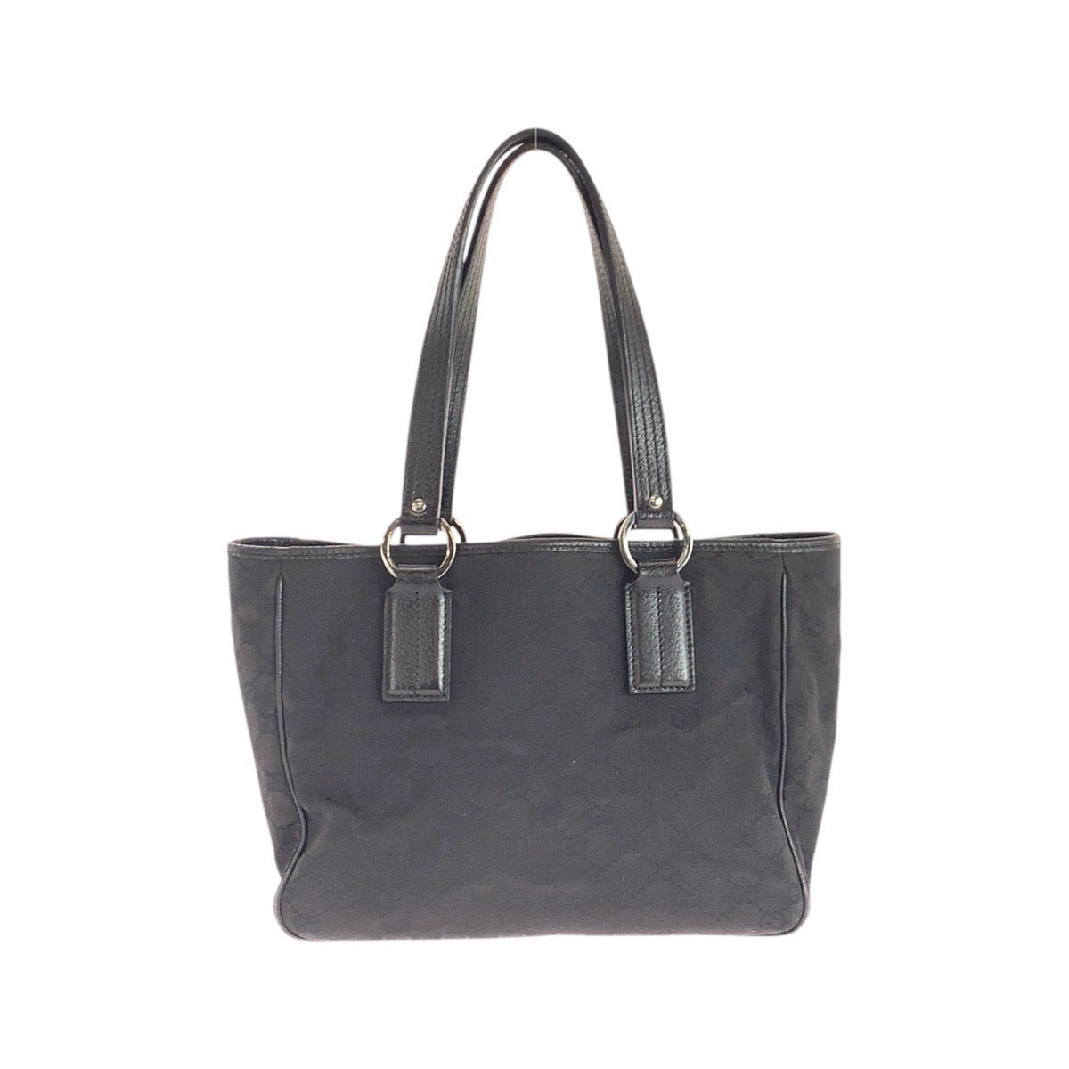 17662
GUCCI グッチ ブラック 黒 シルバー金具 GGキャンバス / レザー 113019 トートバッグ ショルダーバッグ  レディース AB34