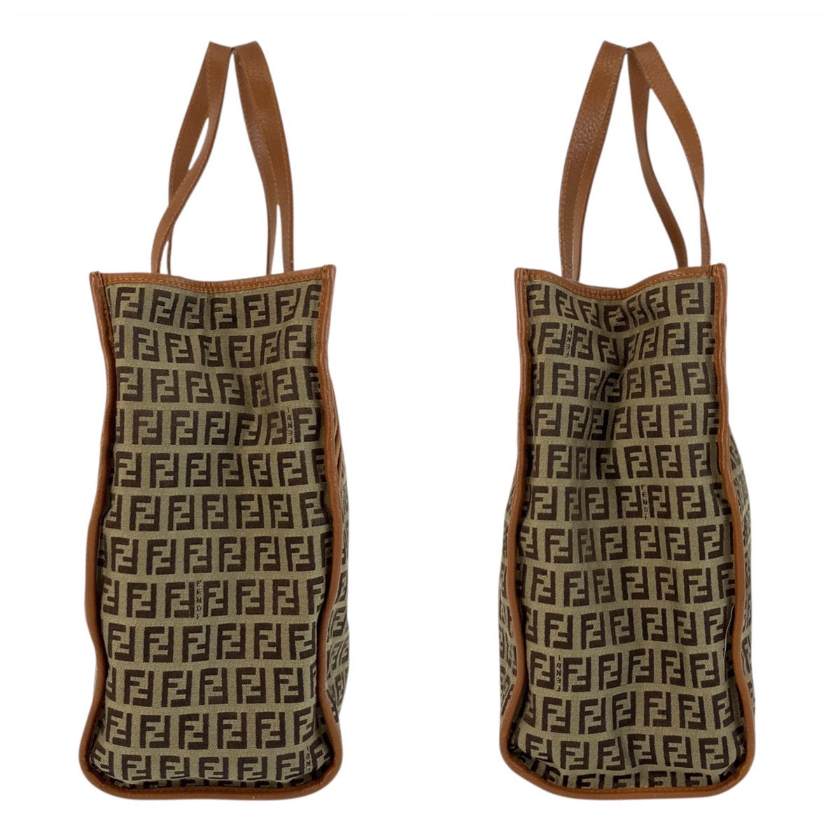 17664
FENDI フェンディ ズッキーノ ブラウン ゴールド金具 キャンバス / レザー 8BH153 トートバッグ ショルダーバッグ  レディース AB45