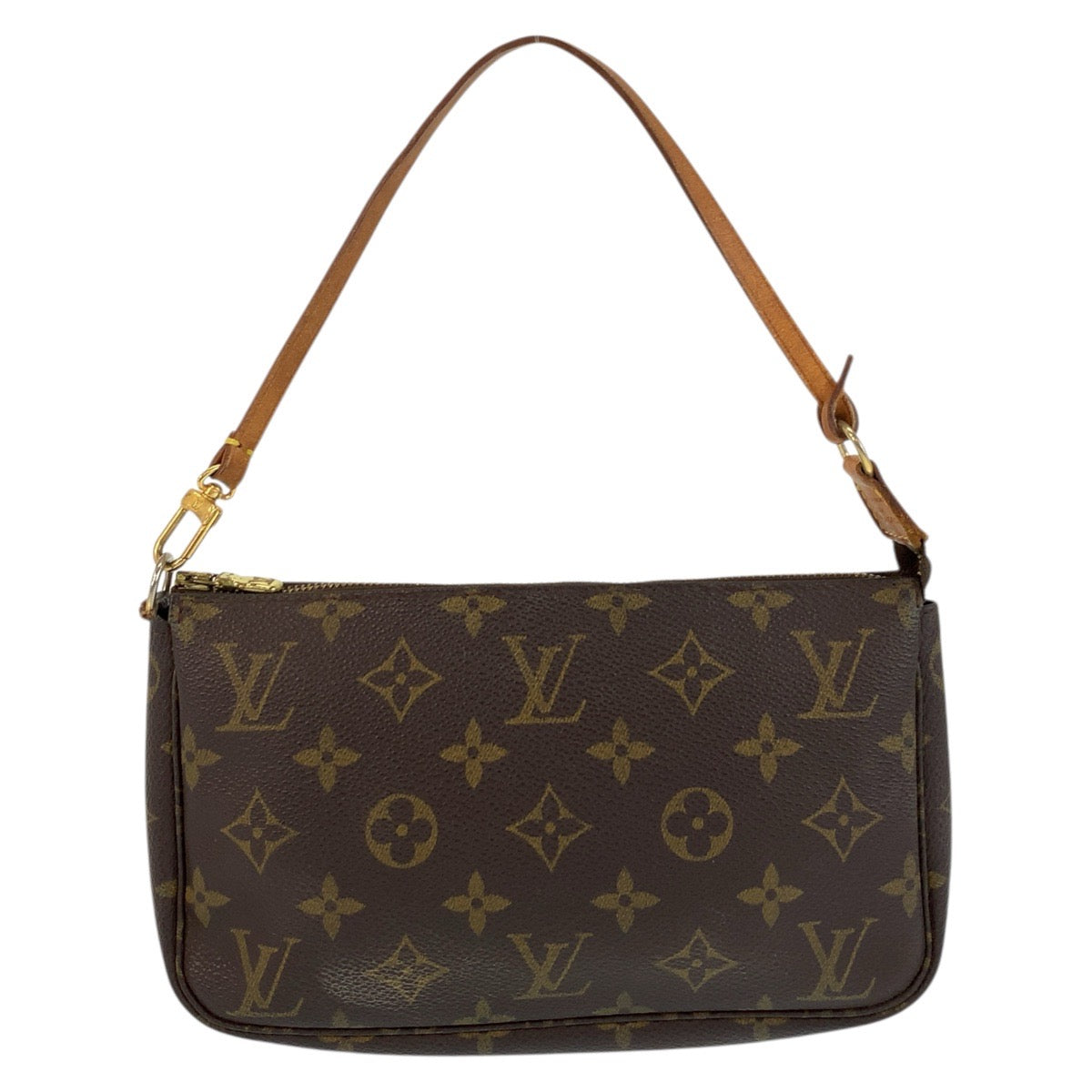 17665
LOUIS VUITTON ルイヴィトン モノグラム ポシェット アクセソワール ブラウン ゴールド金具 PVC / レザー M51980 ハンドバッグ アクセサリーポーチ レディース AB54
