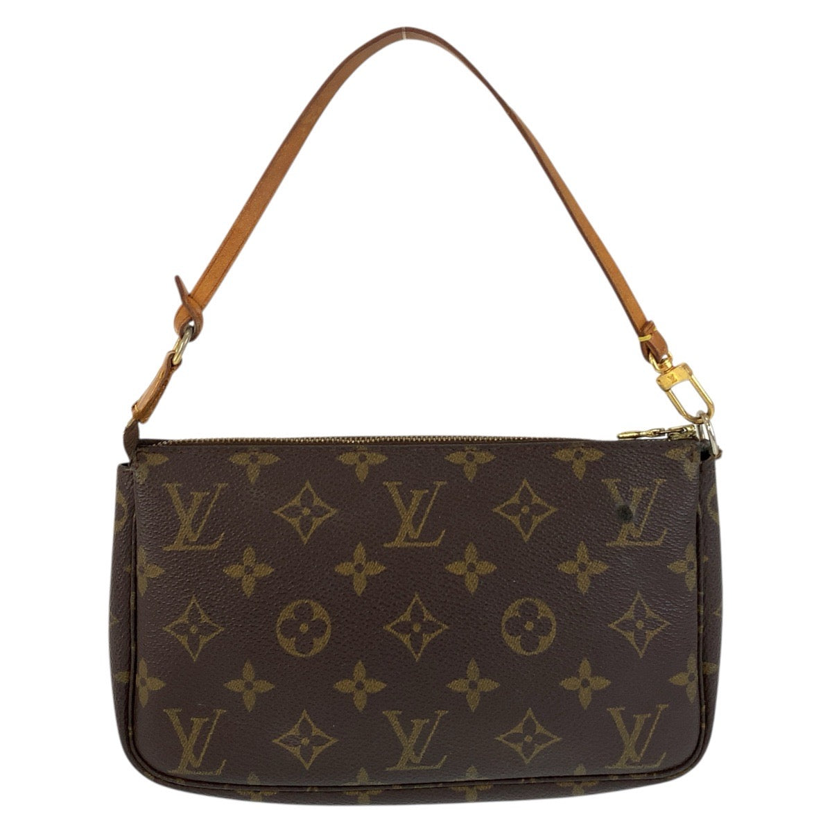 17665
LOUIS VUITTON ルイヴィトン モノグラム ポシェット アクセソワール ブラウン ゴールド金具 PVC / レザー M51980 ハンドバッグ アクセサリーポーチ レディース AB54