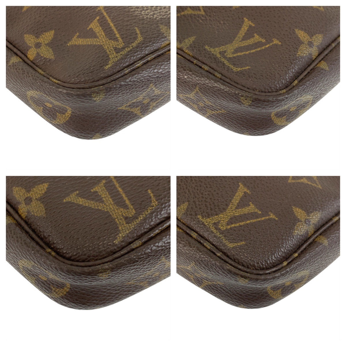 17665
LOUIS VUITTON ルイヴィトン モノグラム ポシェット アクセソワール ブラウン ゴールド金具 PVC / レザー M51980 ハンドバッグ アクセサリーポーチ レディース AB54