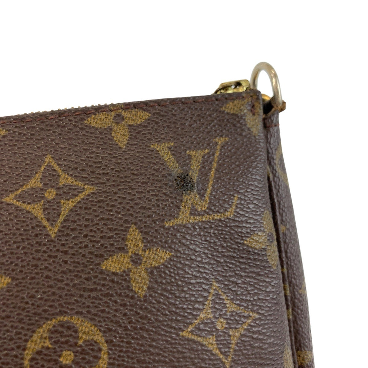 17665
LOUIS VUITTON ルイヴィトン モノグラム ポシェット アクセソワール ブラウン ゴールド金具 PVC / レザー M51980 ハンドバッグ アクセサリーポーチ レディース AB54