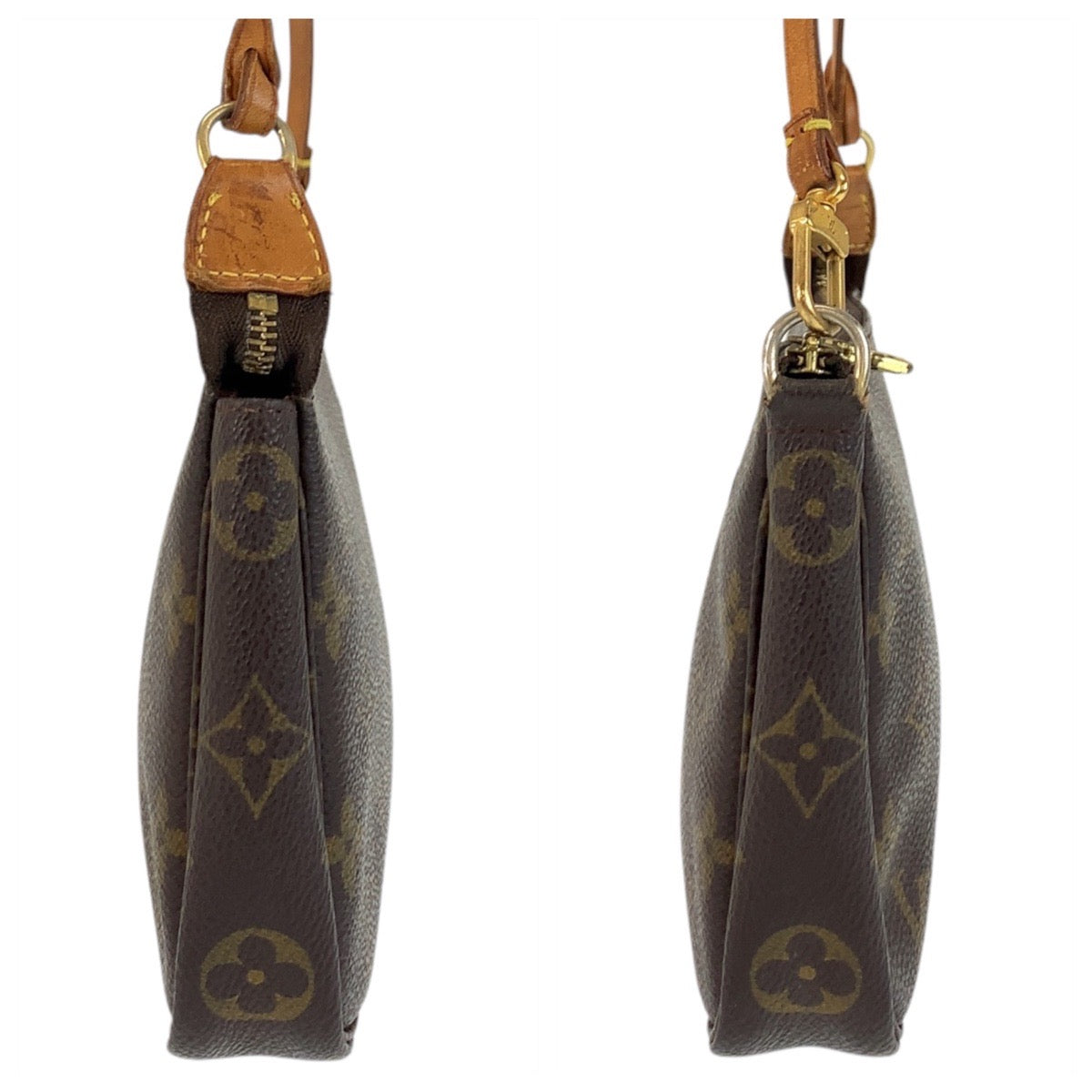 17665
LOUIS VUITTON ルイヴィトン モノグラム ポシェット アクセソワール ブラウン ゴールド金具 PVC / レザー M51980 ハンドバッグ アクセサリーポーチ レディース AB54