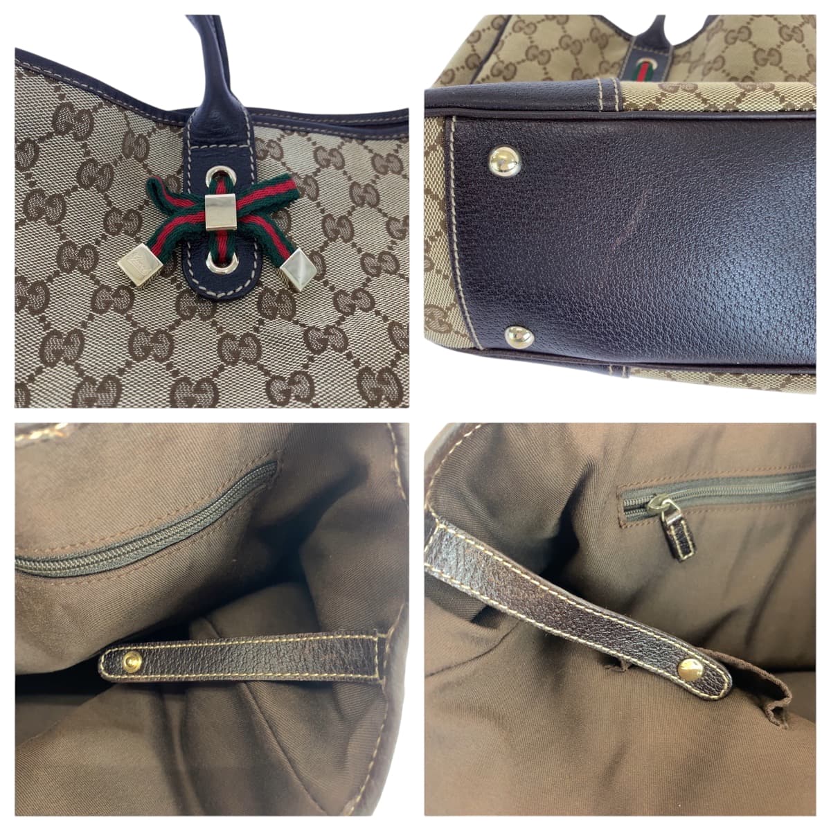 17667
GUCCI グッチ シェリーライン プリンシー ベージュ ブラウン ゴールド金具 GGキャンバス 163805 トートバッグ ショルダーバッグ レディース ABP46