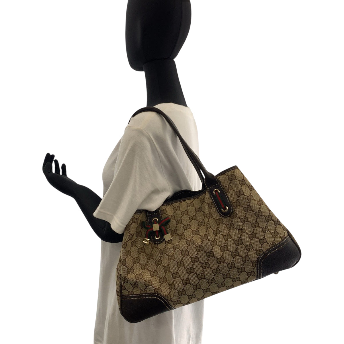 17667
GUCCI グッチ シェリーライン プリンシー ベージュ ブラウン ゴールド金具 GGキャンバス 163805 トートバッグ ショルダーバッグ レディース ABP46
