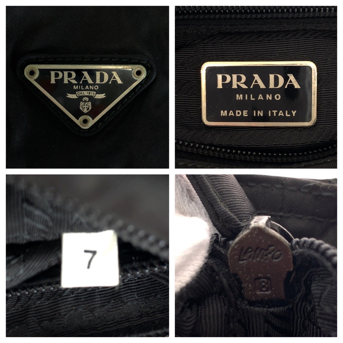 17668
PRADA プラダ テスート 三角ロゴプレート ブラック 黒 シルバー金具 ナイロン トートバッグ ショルダーバッグ  レディース ABP32
