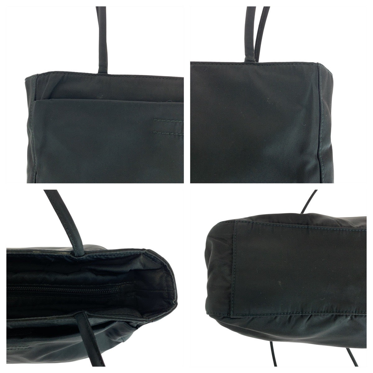 17668
PRADA プラダ テスート 三角ロゴプレート ブラック 黒 シルバー金具 ナイロン トートバッグ ショルダーバッグ  レディース ABP32