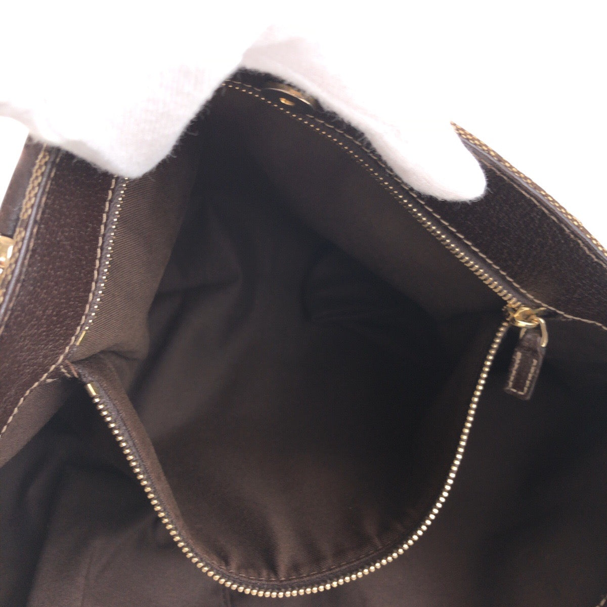 17669
GUCCI グッチ ベージュ ブラウン ゴールド金具 GGキャンバス / レザー 153024 トートバッグ ショルダーバッグ  レディース AB39