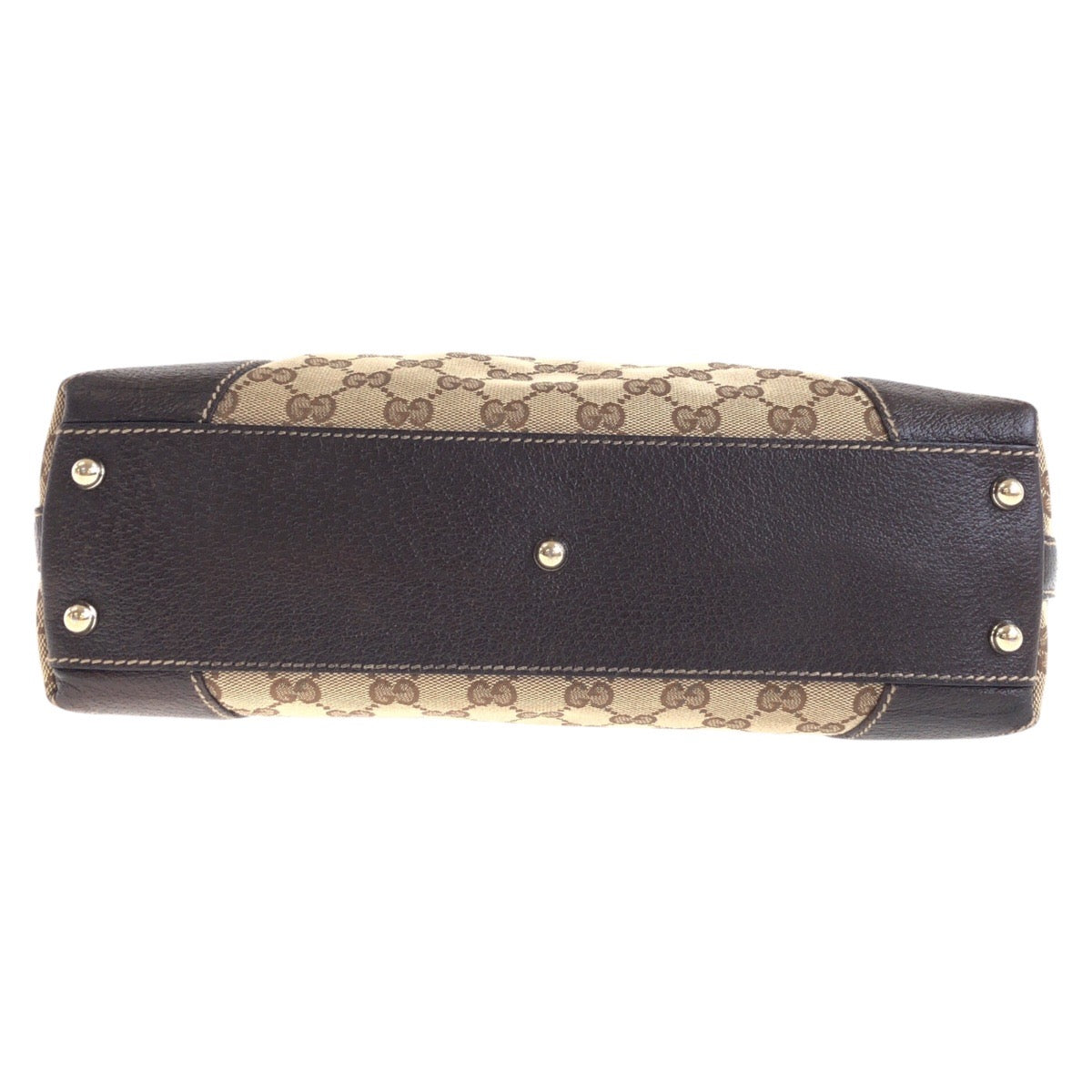 17669
GUCCI グッチ ベージュ ブラウン ゴールド金具 GGキャンバス / レザー 153024 トートバッグ ショルダーバッグ  レディース AB39