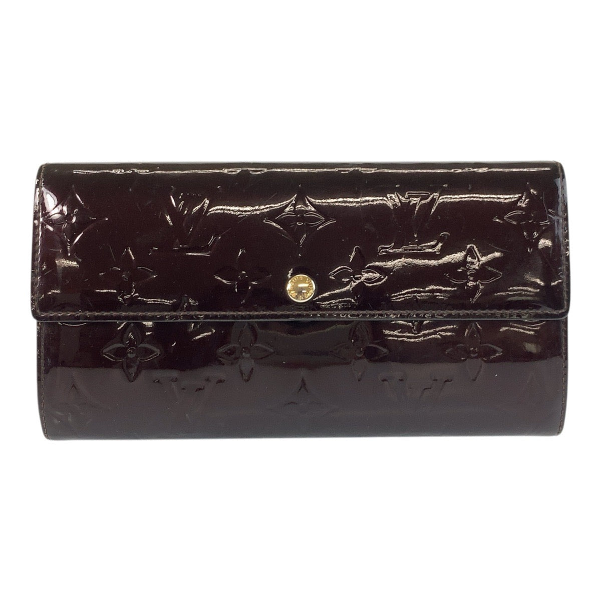 17675
LOUIS VUITTON ルイヴィトン ヴェルニ ポルトフォイユ サラ アマラント ボルドー ゴールド金具 パテントレザー M93524 長財布 ロングウォレット  レディース