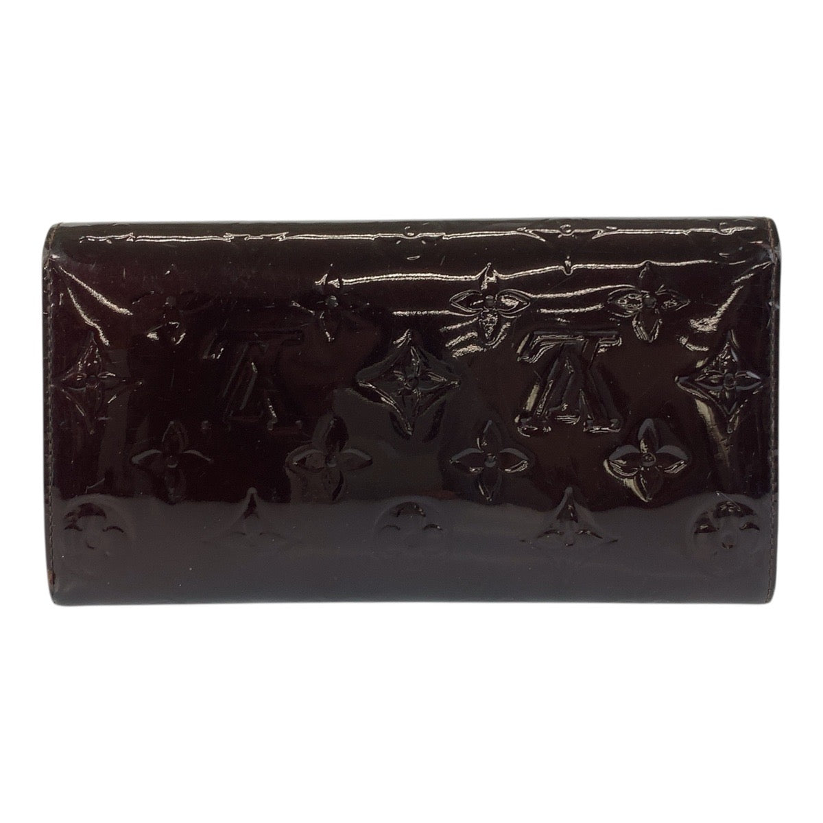 17675
LOUIS VUITTON ルイヴィトン ヴェルニ ポルトフォイユ サラ アマラント ボルドー ゴールド金具 パテントレザー M93524 長財布 ロングウォレット  レディース