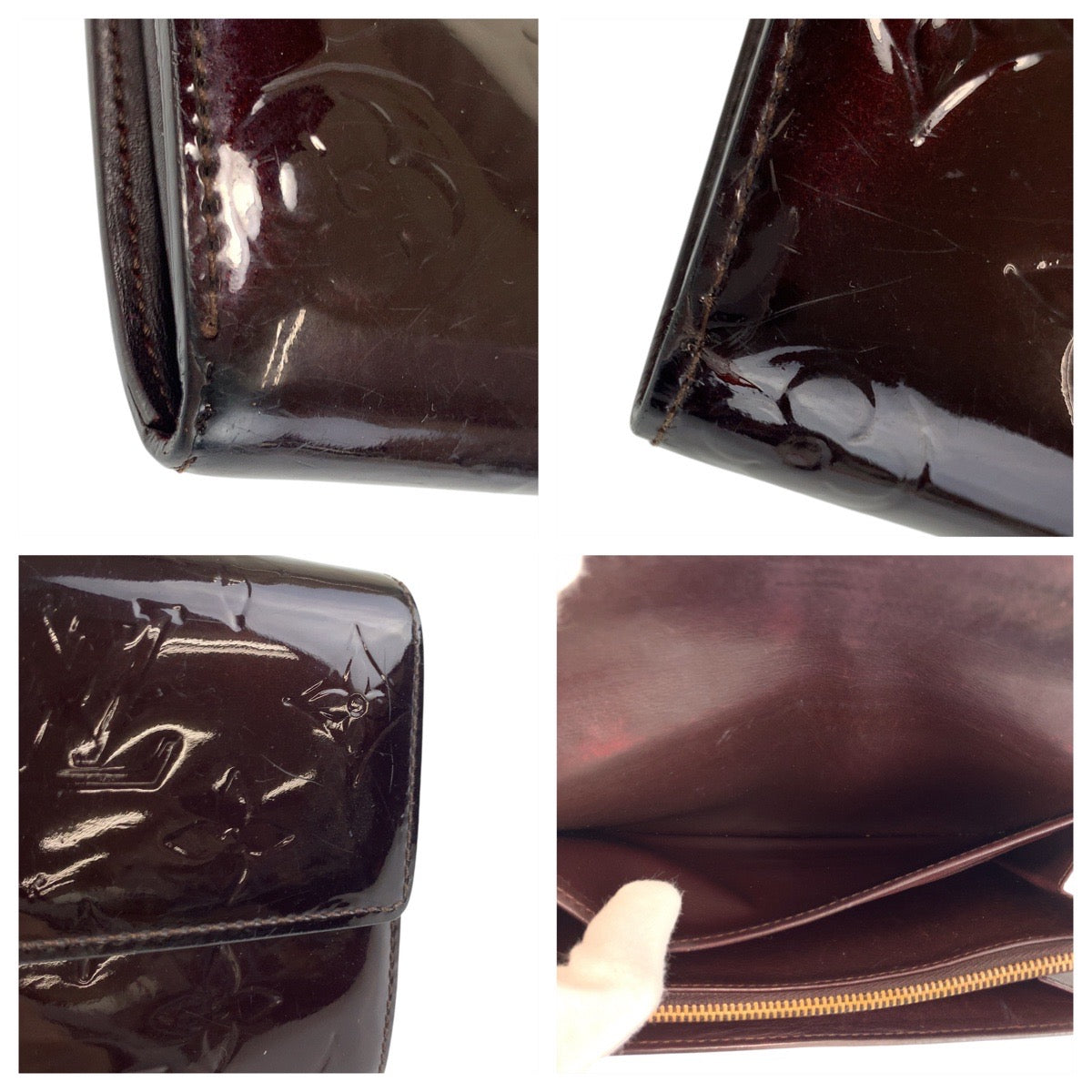 17675
LOUIS VUITTON ルイヴィトン ヴェルニ ポルトフォイユ サラ アマラント ボルドー ゴールド金具 パテントレザー M93524 長財布 ロングウォレット  レディース