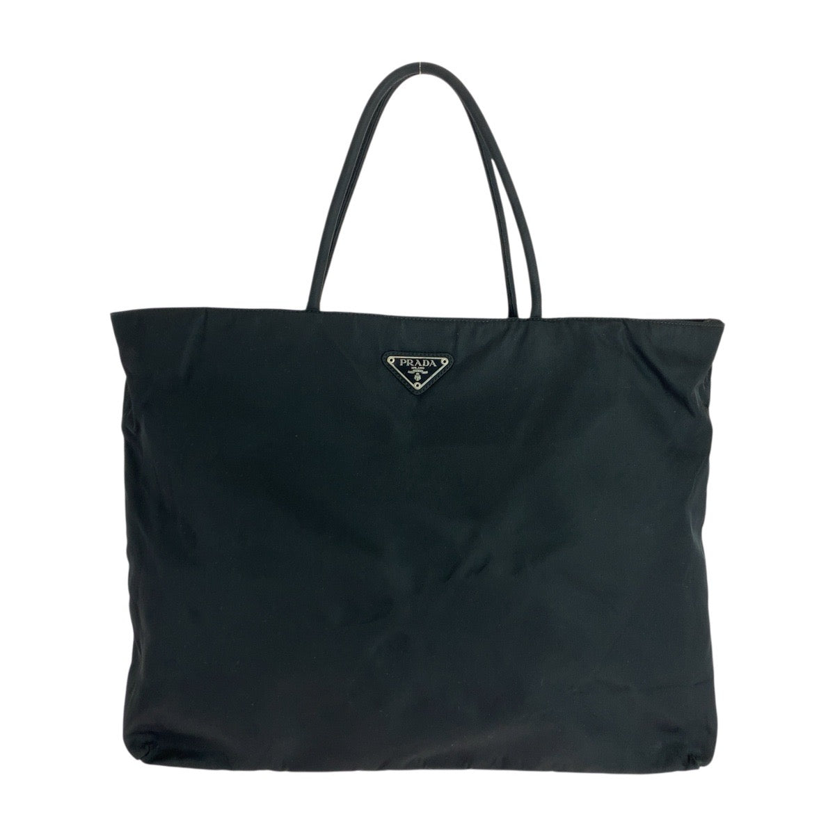 17684
PRADA プラダ テスート 三角ロゴプレート ブラック 黒 シルバー金具 ナイロン トートバッグ ショルダーバッグ  レディース A45