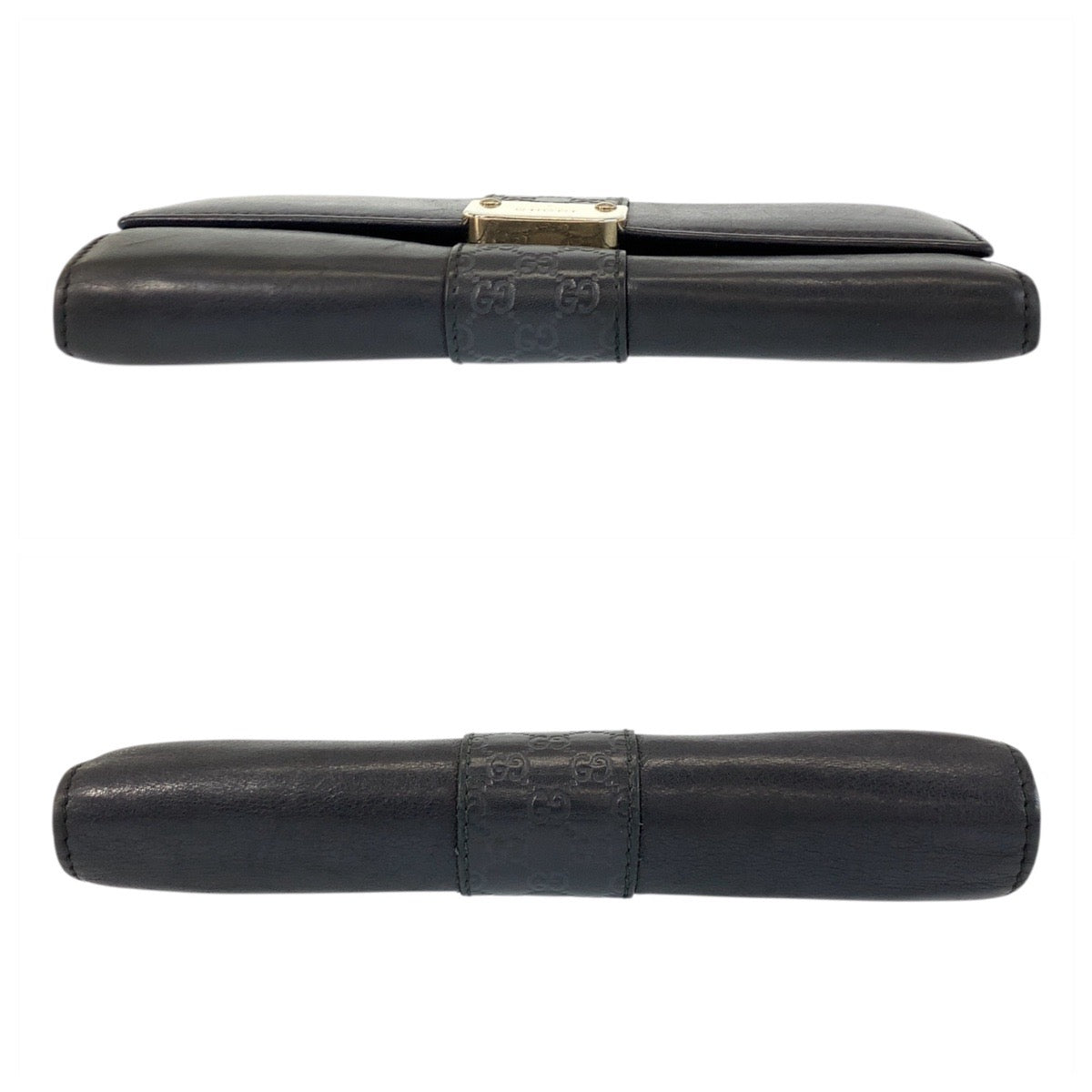 17686
GUCCI グッチ マイクログッチシマ ブラック 黒 ゴールド金具 レザー 233028 長財布 ロングウォレット  レディース