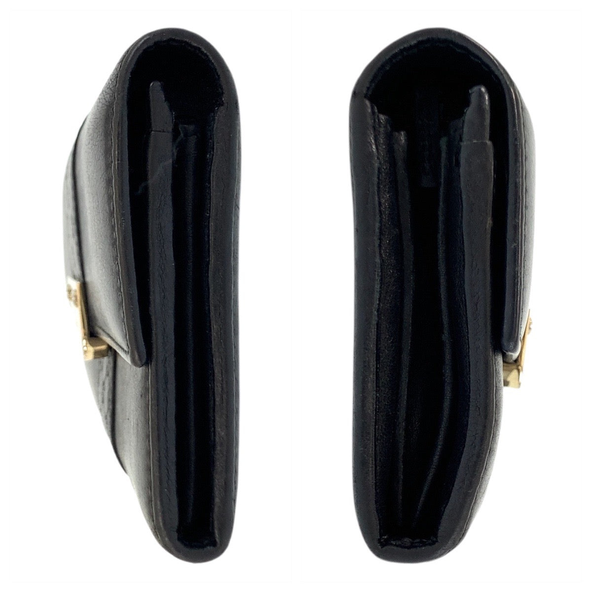 17686
GUCCI グッチ マイクログッチシマ ブラック 黒 ゴールド金具 レザー 233028 長財布 ロングウォレット  レディース