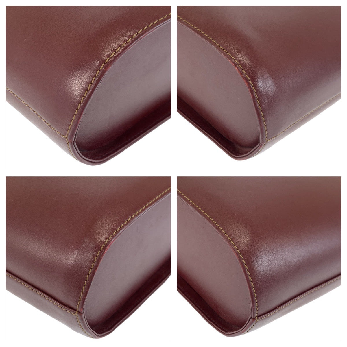 17691
CARTIER カルティエ マストライン ボルドー ゴールド金具 レザー トートバッグ ショルダーバッグ  レディース