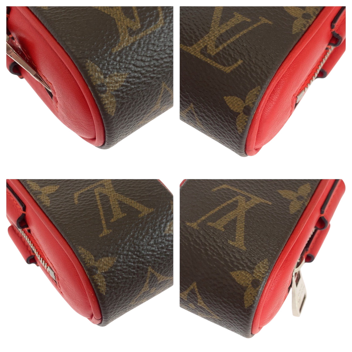 17692
LOUIS VUITTON ルイヴィトン モノグラム ゴルフ アンドリュース 男女兼用 ルージュ ブラウン レッド シルバー金具 PVC ゴルフボールポーチ  メンズ