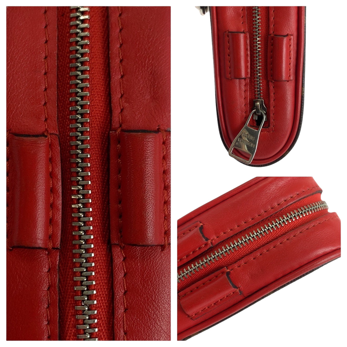 17692
LOUIS VUITTON ルイヴィトン モノグラム ゴルフ アンドリュース 男女兼用 ルージュ ブラウン レッド シルバー金具 PVC ゴルフボールポーチ  メンズ