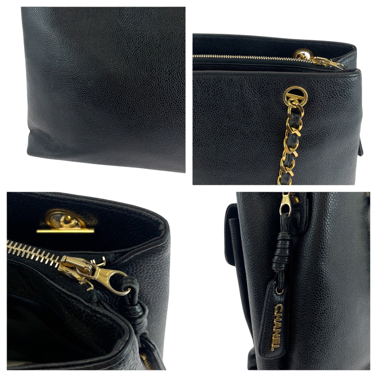 17693
CHANEL シャネル ココマーク ブラック 黒 ゴールド金具 レザー トートバッグ チェーンショルダーバッグ レディース ABP178