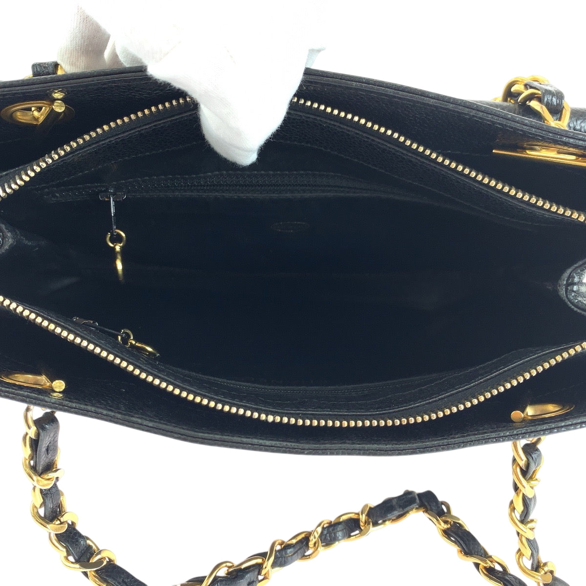 17693
CHANEL シャネル ココマーク ブラック 黒 ゴールド金具 レザー トートバッグ チェーンショルダーバッグ レディース ABP178