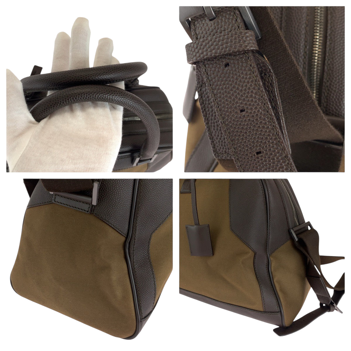 17694
Dunhill ダンヒル ロゴ ブラウン シルバー金具 キャンバス ショルダーバッグ ボストンバッグ 2way  メンズ A27