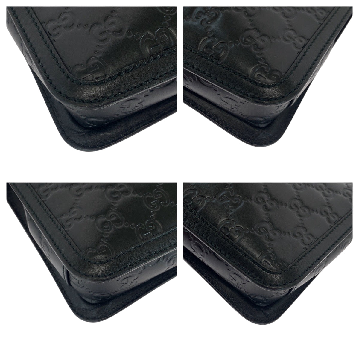 17696
GUCCI グッチ グッチシマ ブラック 黒 シルバー金具 レザー 152600 セカンドバッグ クラッチバッグ  メンズ A54