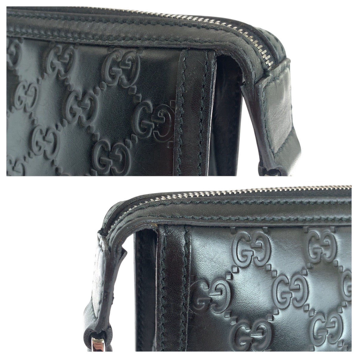 17696
GUCCI グッチ グッチシマ ブラック 黒 シルバー金具 レザー 152600 セカンドバッグ クラッチバッグ  メンズ A54