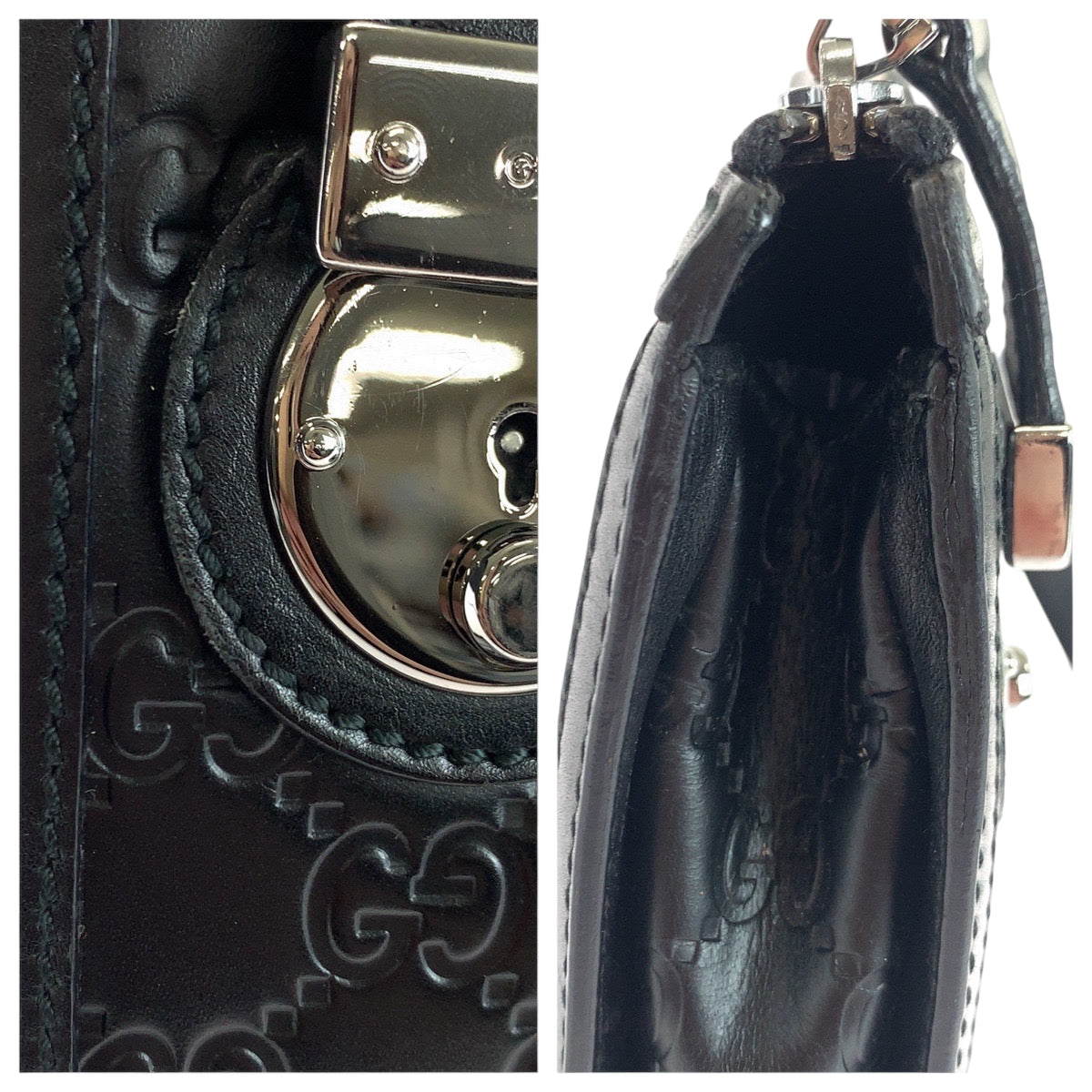 17696
GUCCI グッチ グッチシマ ブラック 黒 シルバー金具 レザー 152600 セカンドバッグ クラッチバッグ  メンズ A54