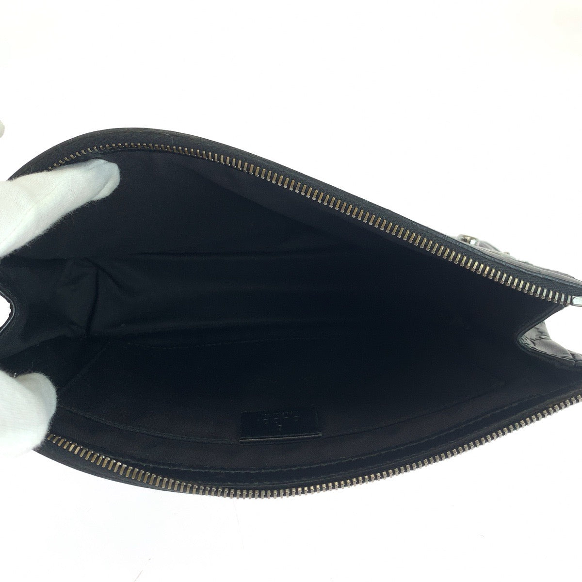 17696
GUCCI グッチ グッチシマ ブラック 黒 シルバー金具 レザー 152600 セカンドバッグ クラッチバッグ  メンズ A54