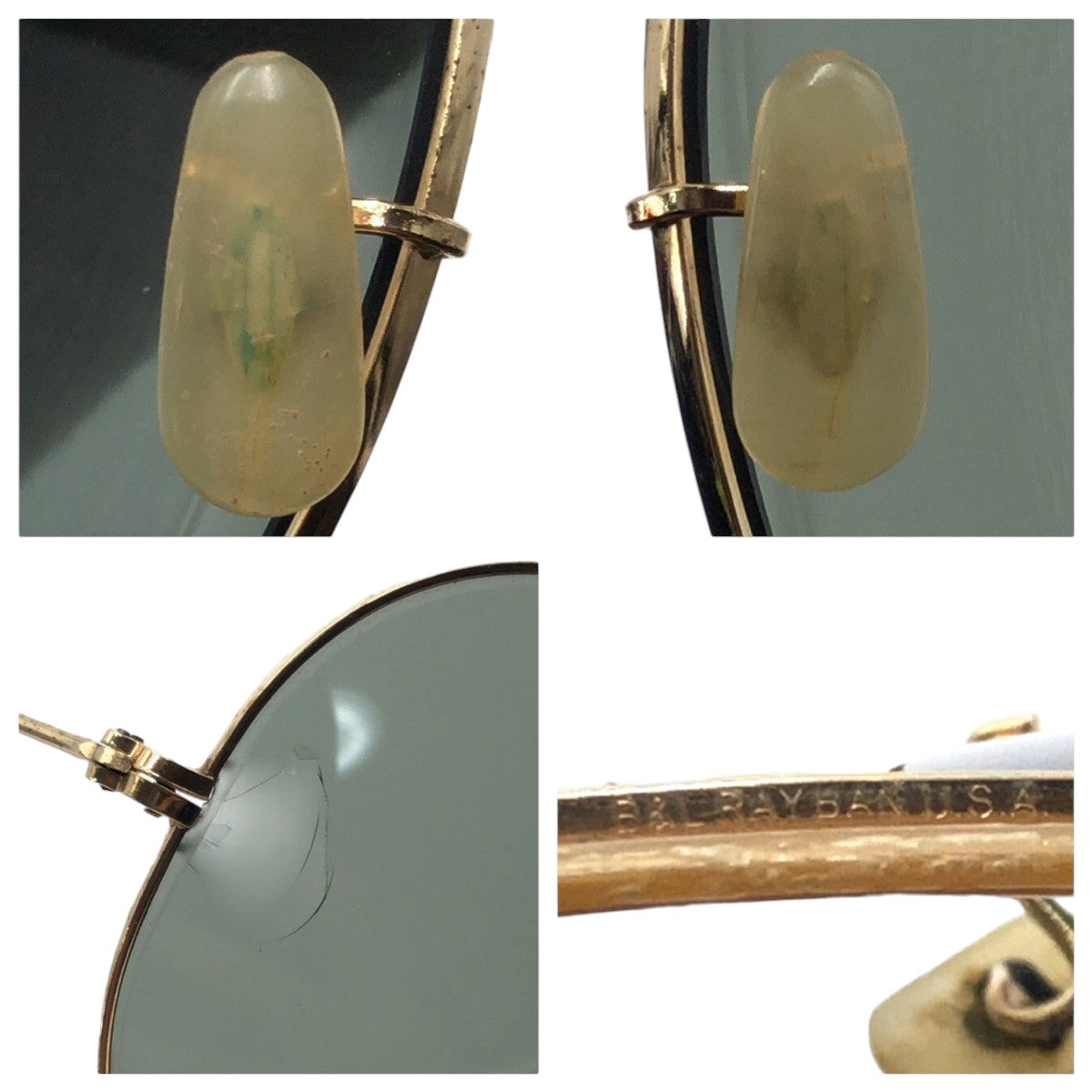 17700
Ray-Ban レイバン ヴィンテージ B&L RAY-BAN U.S.A アビエーター ゴールド グリーン メタル サングラス 男女兼用 ティアドロップ  メンズ B8