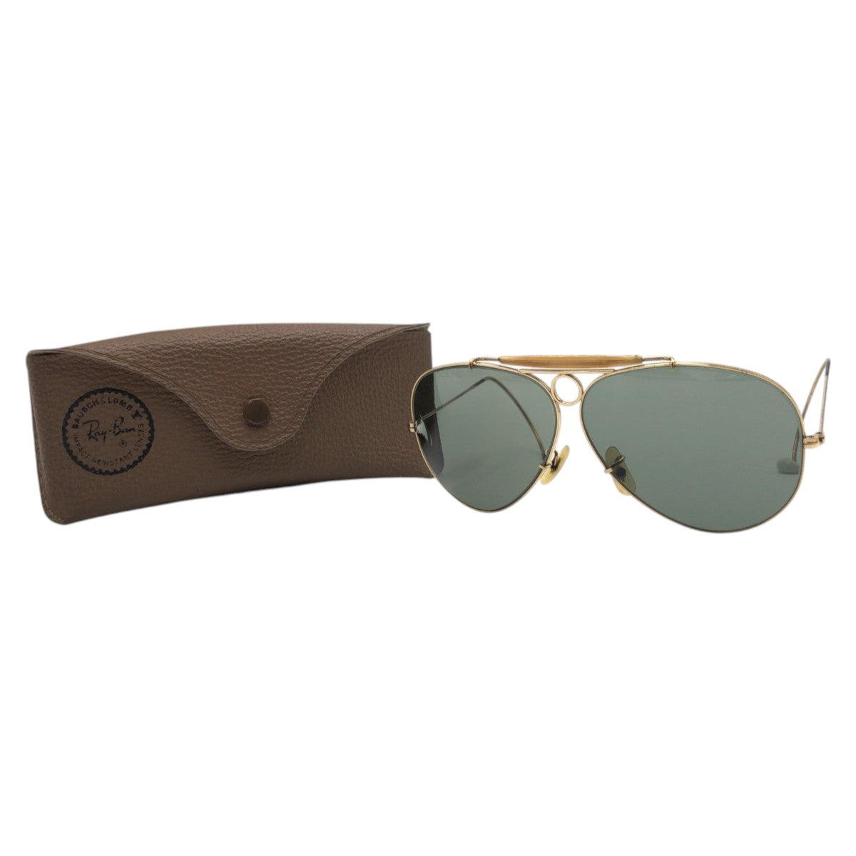 17700
Ray-Ban レイバン ヴィンテージ B&L RAY-BAN U.S.A アビエーター ゴールド グリーン メタル サングラス 男女兼用 ティアドロップ  メンズ B8