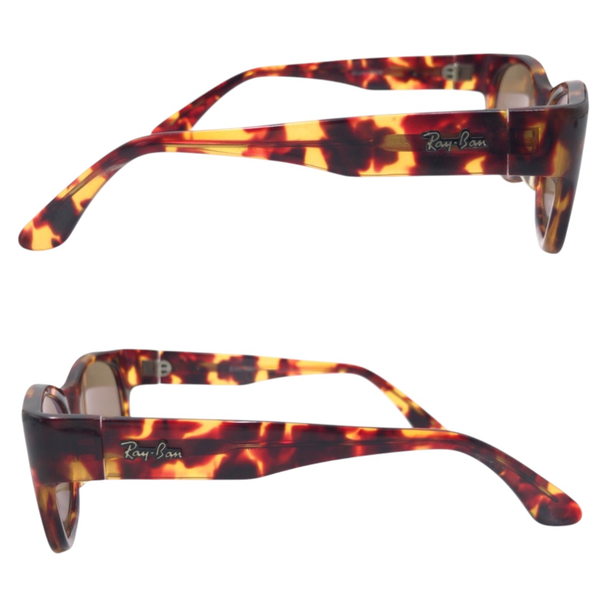 17707
Ray-Ban レイバン ヴィンテージ B&L RAY-BAN U.S.A BOHEMIAN ブラウン プラスチック サングラス 男女兼用 ウェリントン  メンズ ABP9
